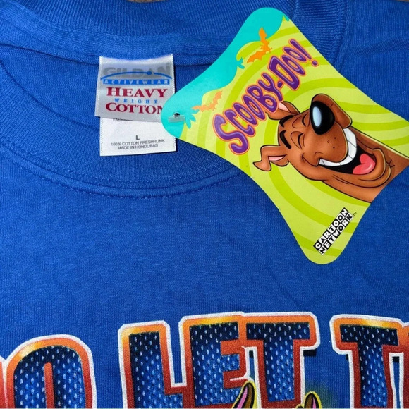 BRAND NEW SCOOBY DOO “WHO LET THE DOG OUT” VINTAGE SHORT SLEEVE BLUE shirt - Picture 3 of 10